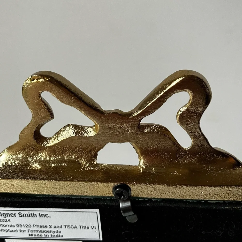 Gold metal bow on top Photo Frame for 5”x7” Victorian style